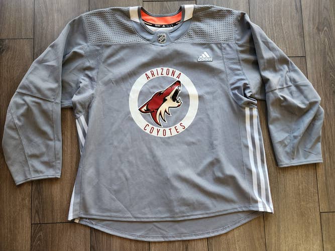 Arizona Coyotes Authentic Adidas MiC Blank Gray Practice Jersey Sz 58