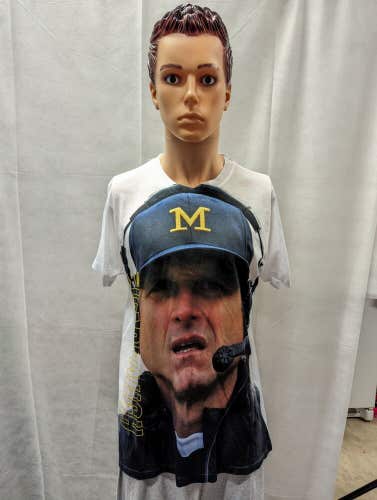 Jim Harbaugh Michigan Face T-shirt Valiant L NCAA