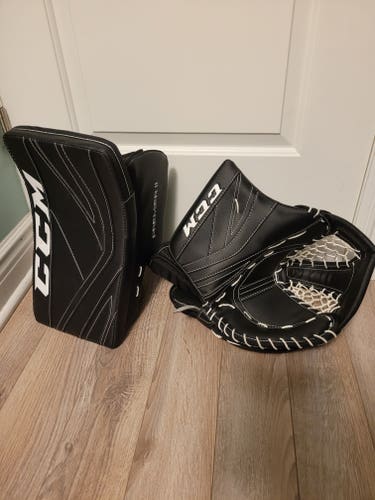 Used CCM Premier II Pro Regular Blocker and Glove