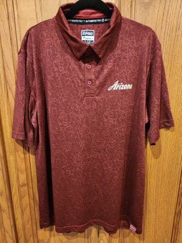 Arizona Coyotes Fanatics Authentic Pro Maroon 'Arizona' Golf/Polo Shirt Size XL