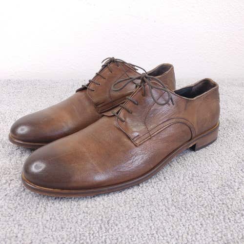 GH Bass Dress Shoes Mens 46 EU Derby Oxfords Brown Leather Made It Italy