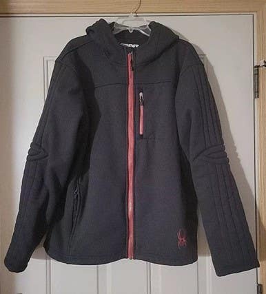 Vintage Spyder Slalom Padded Jacket/Sweatshirt Hoodie Mens XL Full Zip