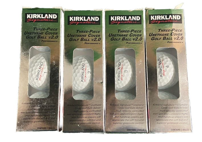 One Dozen Kirkland Signature Three-Piece Golf Balls Open Box 4 x 3-Ball Sleeves