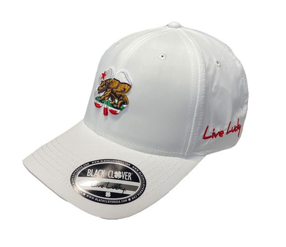 NEW Black Clover Live Lucky Cali Classic White Golf Adjustable Snapback Hat/Cap