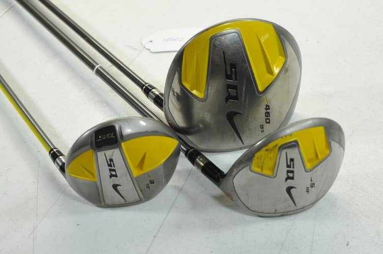 Nike SQ Sumo 460 9.5* Driver, 3 and 5 Fairway Woods Set RH Stiff Flex  #180612