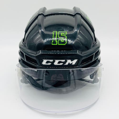 Dallas Stars BLACKOUT CCM Supertacks X Hockey Helmet-Small-Oakley Visor