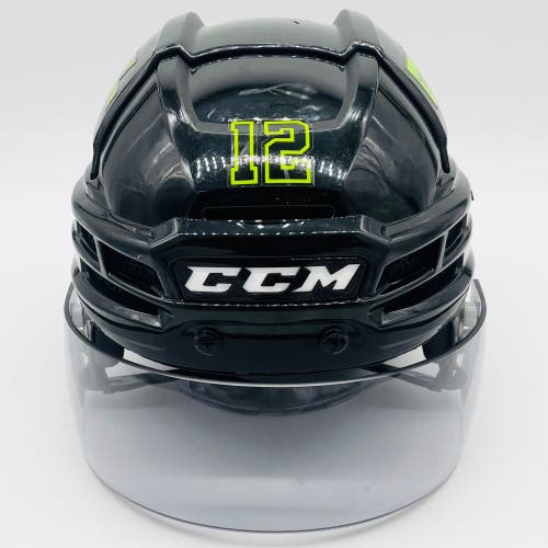 Dallas Stars BLACKOUT CCM Supertacks X Hockey Helmet-Medium-Tinted Oakley Visor