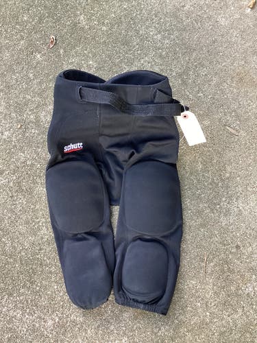 Black Used XL Youth Men's Schutt Poly Knit All-In-One pants with pads Game Pants