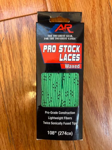 Free Shipping A&R Hockey Laces Waxed Green Brand New 108" inches