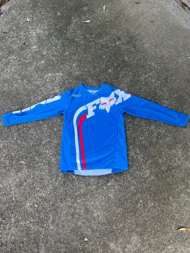 Blue Used Unisex Fox Motocross Youth Medium Shirt