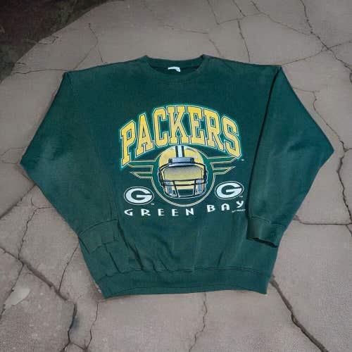 Vintage 1995 Green Bay Packers Crew Sweatshirt NFL Helmet Football Favre Mens XL