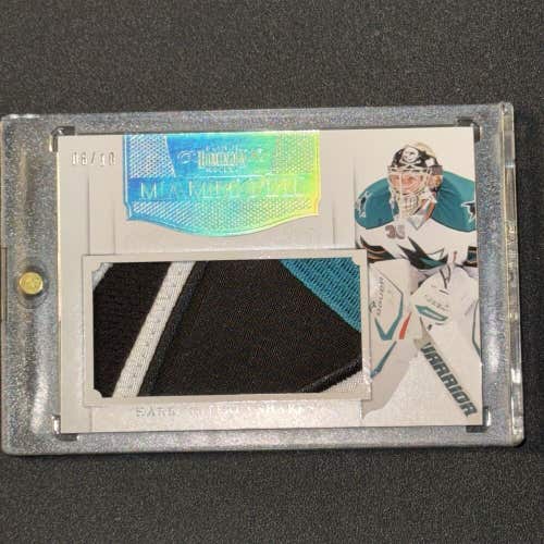 Harri Sateri San Jose Sharks 11-12 NHL Panini Dominion Rookie Mammoth Patch 6/10