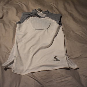 Shock Doctor Hex Compression Padded Sternum Shirt, White, Youth Large