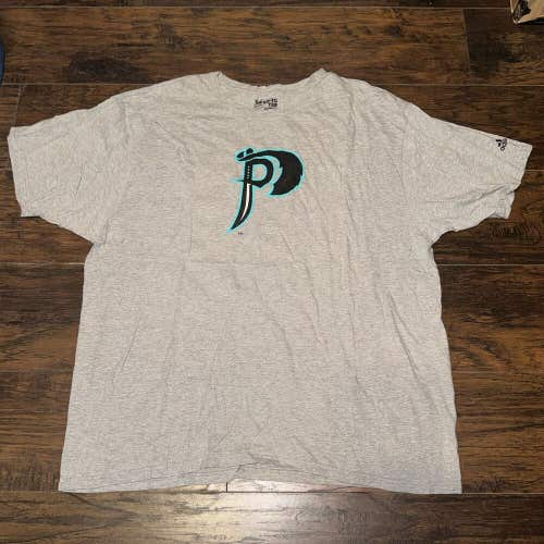 Massachusetts Pirates Rare Alternate "P" Logo Adidas Team Tee Shirt Gray Sz 2xl