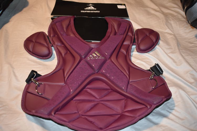 NEW - Adidas Pro Series 2.0 Catcher's Chest Protector, Maroon, Adult 17 inches