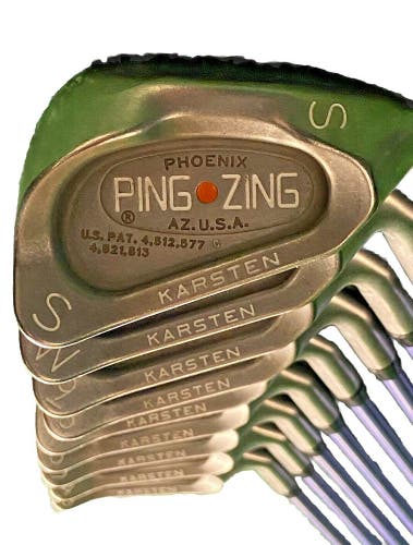 Ping Zing Iron Set Orange Dot 3-PW,SW RH Men Senior Graphite 5i 37.5" Nice Grips