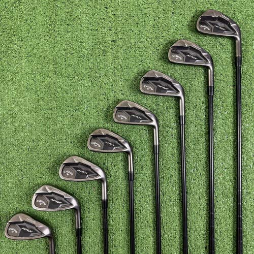 READ Callaway Apex CF19 Smoke Iron Set 4-PW AW Elevate 95g Stiff Flex Steel