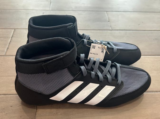 Size 8.5 Men’s Adidas Mat Hog 2.0 Mens Wrestling Shoes Black Gray