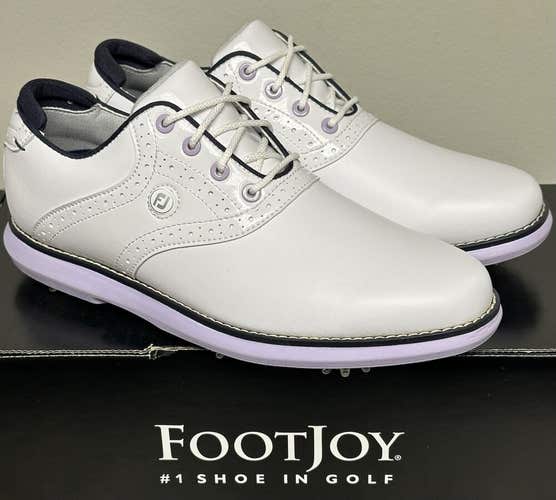 FootJoy Womens Traditions Golf Shoes Style 97929 Size 7 White/Purple NEW #97218