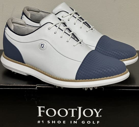 FootJoy Womens Traditions Golf Shoes Style 97911 Size 7 White/Navy NEW #98802