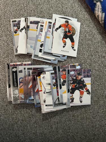 Stack of Anaheim Ducks hockey cards