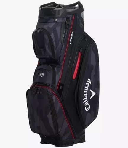 Callaway ORG 14 Golf Cart Bag Black/Camo 14-Way Divider w/ Rain Hood NEW #89059