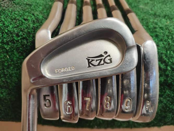 KZG Forged Golf Iron Set 4-PW Steel Shaft Pure 6.0 Stiff Flex Left Handed LH