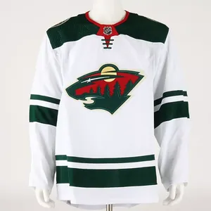 MiC Team Issued Primegreen Adidas Authentic Minnesota Wild Game Jersey White Away 58
