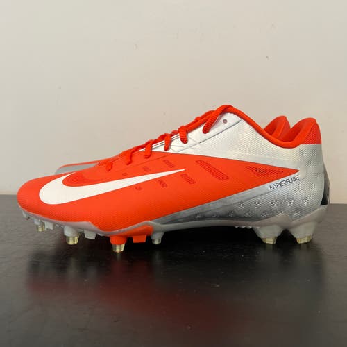 Size 12.5 Nike Vapor Talon Elite Low Football Cleats Orange/Silver 500068-810