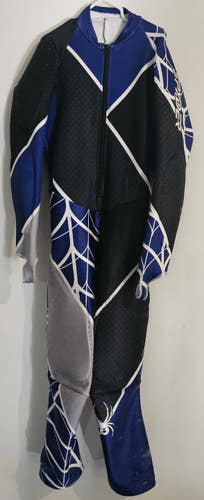 Used Boys Spyder Race Ski Suit Blue Padded 10/12