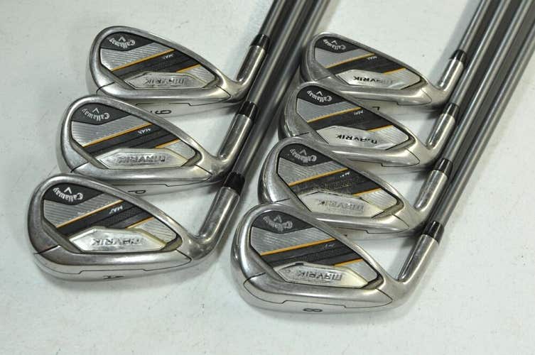 LEFT HANDED Callaway Mavrik Max 5-PW,AW Iron Set Regular Flex Graphite #180379