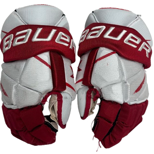 Bauer Vapor 2X Pro Stock Custom Hockey Gloves 14" BU Terriers Used (2) (12825)