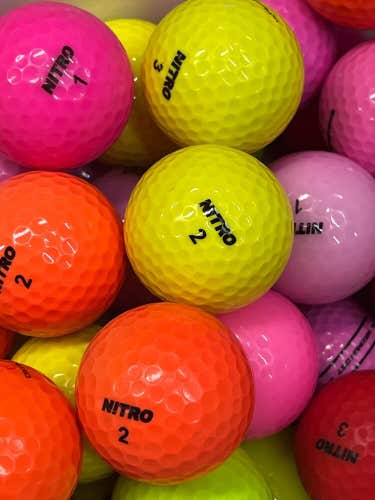 5 Dozen Nitro Near Mint AAAA Colored Golf Balls...Assorted Color