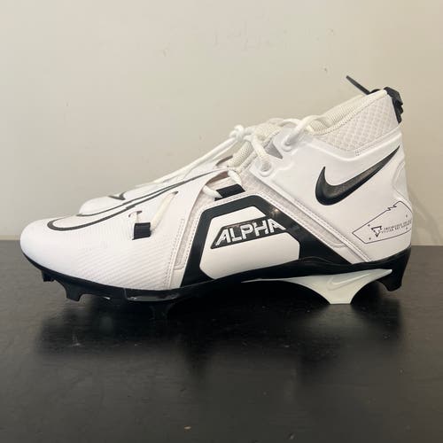 Size 14 Nike Alpha Menace Pro 3 CT6649-100 Black & White Football Cleats