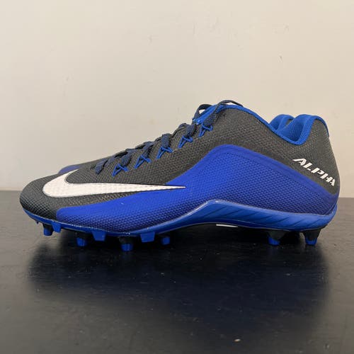 Size 12.5 Nike Alpha Pro 2 TD PF Low Blue/Black Football Cleats 729445-014 NEW