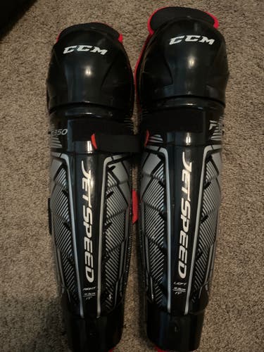 Used Senior CCM JetSpeed FT350 17" Shin Pads