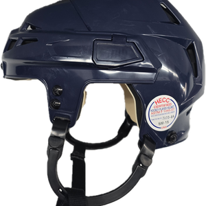 CCM VECTOR V08 PRO STOCK HOCKEY HELMET NAVY SMALL NHL AHL USED (12868)