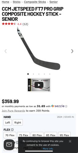 CCM Jetspeed FT7 Pro stick