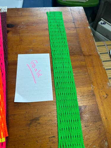 Neon green lacrosse goalie mesh !