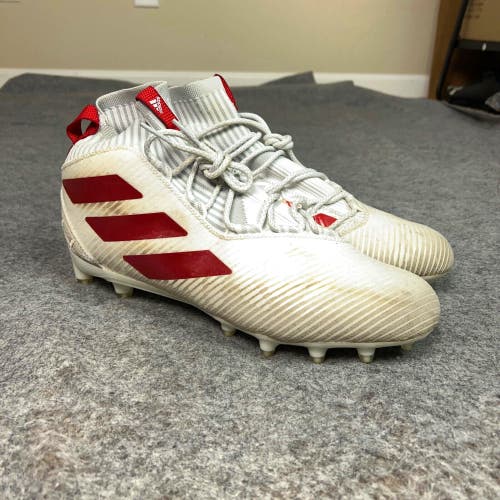 Adidas Mens Football Cleats 13 White Red Shoe Lacrosse Freak Ultra Primeknit B