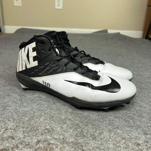 Nike Mens Football Cleats 17 White Black Shoe Lacrosse Zoom Code Elite 3/4 A4