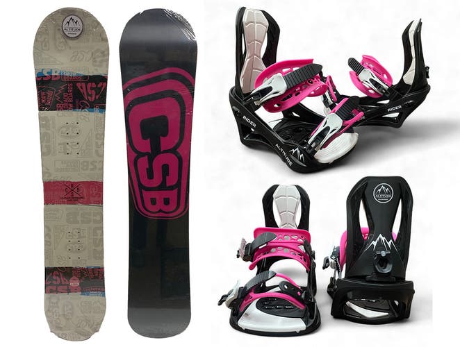 COLORADO CSB (PINK) 139CM SNOWBOARD PACKAGE + ALTITUDE BINDINGS S/M 6.5-9