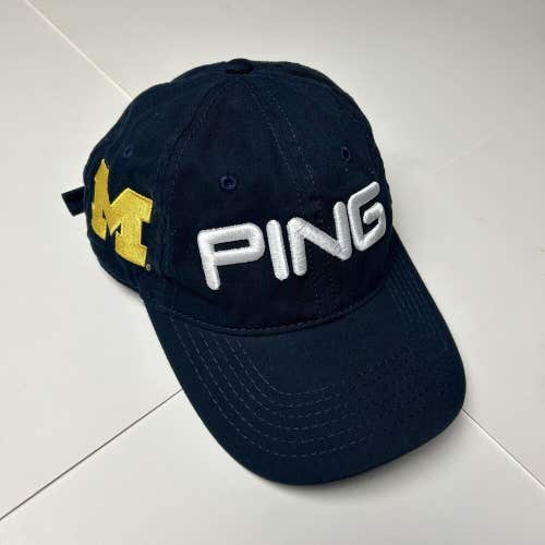 Ping Golf University of Michigan Wolverines Hat Cap Blue Strapback