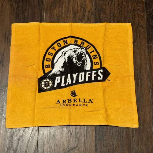 2019 Boston Bruins NHL Hockey Playoffs Team Issued Yellow SGA Rally Towel