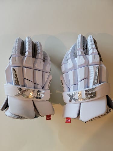 Used STX Surgeon RZR2 Lacrosse Gloves Medium