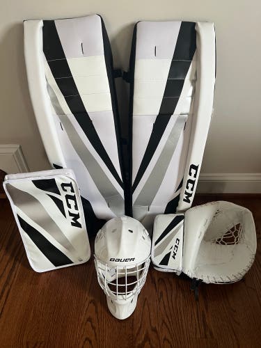 CCM EFLEX STREET HOCKEY PADS, GLOVE, BLOCKER BAUER NME STREET MASK