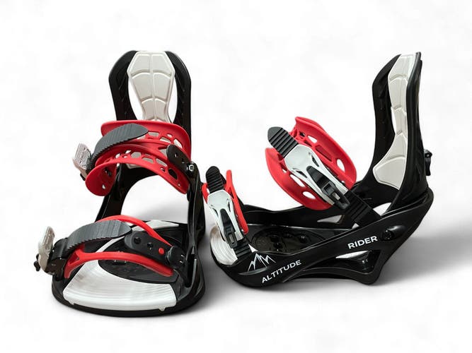 MEN'S ALTITUDE RIDER SNOWBOARD BINDINGS 4X4 BURTON 3D & EST BLACK/RED S/M 6-8.5