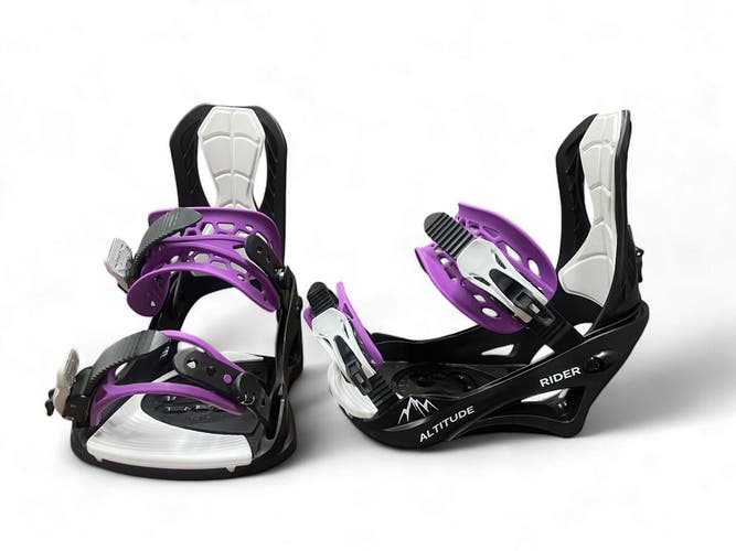 MEN'S ALTITUDE RIDER SNOWBOARD BINDINGS 4X4 BURTON 3D EST BLACK/PURPLE S/M 6-8.5