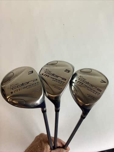 King Cobra M Speed Offset Fairway Woods Set 3-5-7 With Ladies Graphite Shafts