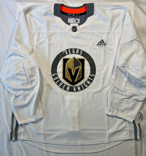 NEW Vegas Golden Knights MiC 56 White Adidas Practice Jersey